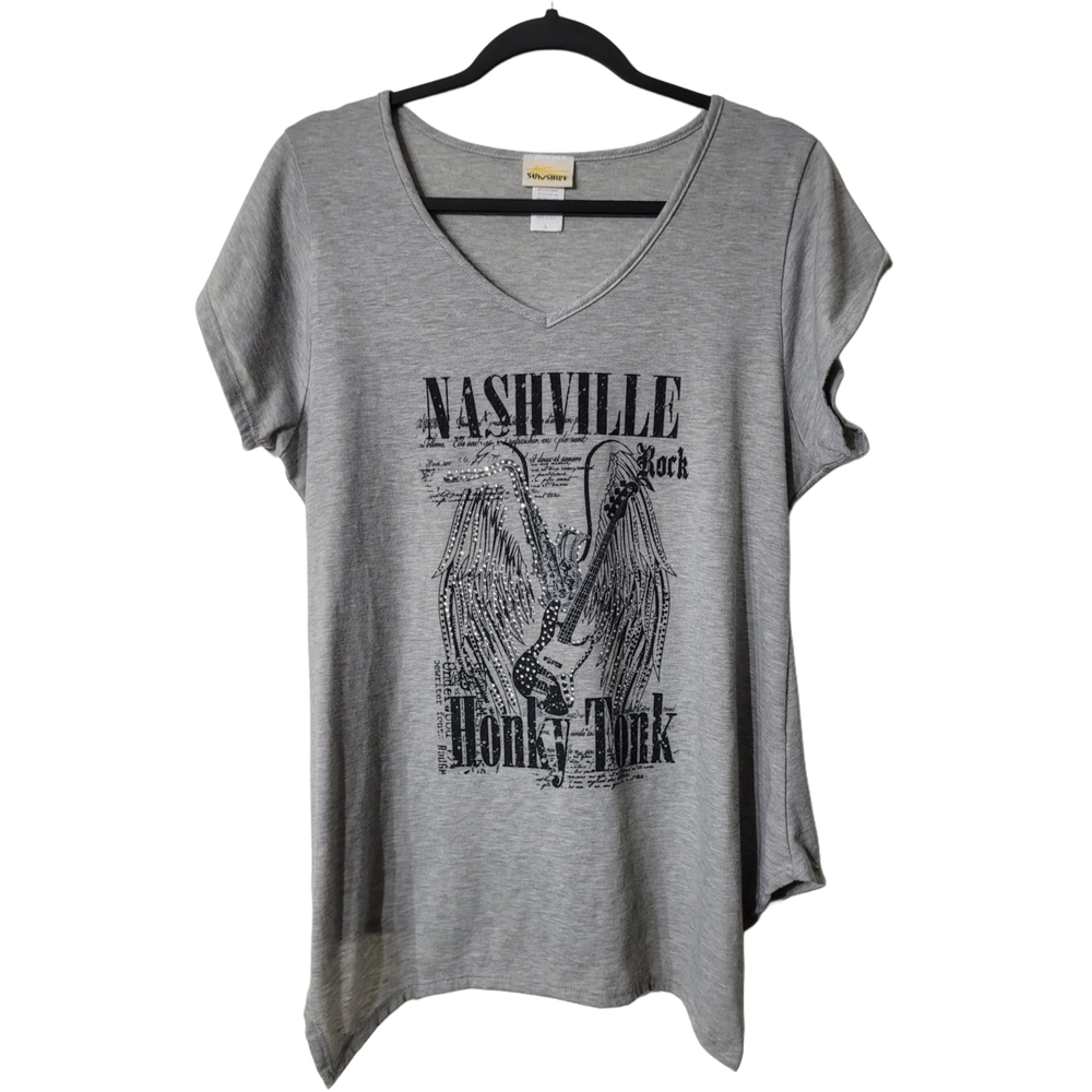Gray Nashville Rock Women's Top Size Large